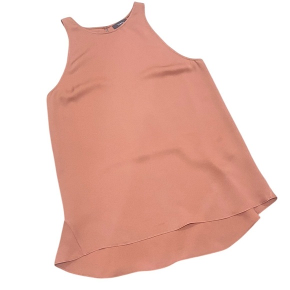 Theory 100% silk terracotta long key hole back tank top high low hem size medium - Picture 2 of 10